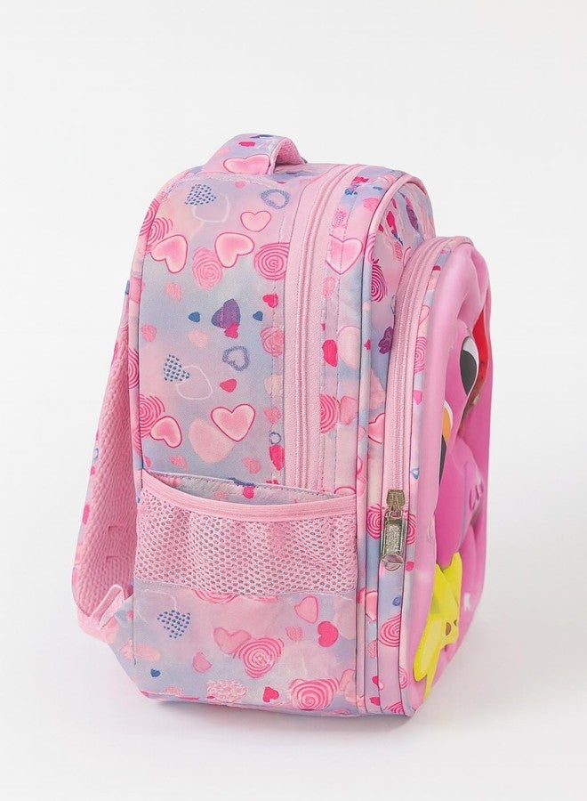ZEVORA Kids Backpack - Cartoon flamingo Design (Pink) Waterproof Shoulder Bag (Pink, 14 inch) - Image 5